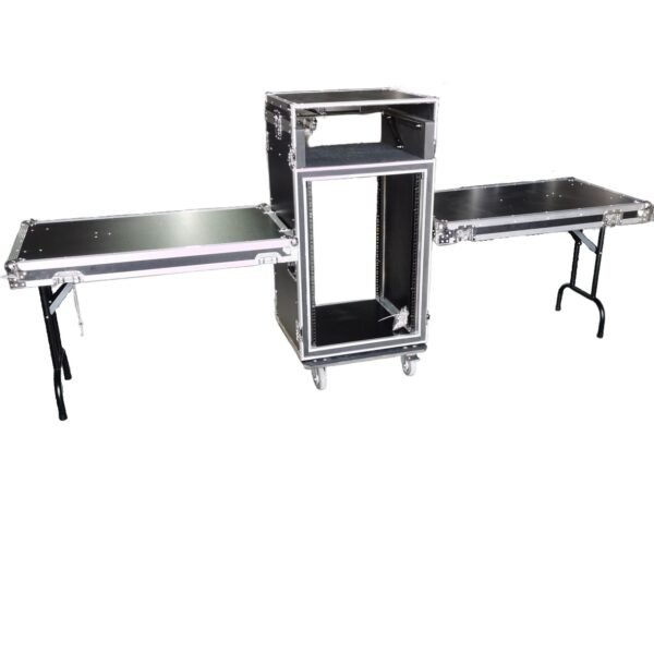 16U Space Shockproof Rack Case with 4U Mixer Top