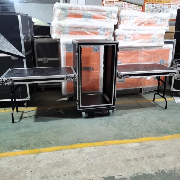 20U Vertical Shockproof Rack Case 19‘’ Deep With Tables - Bravostage ...