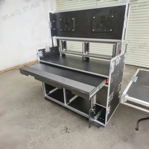 2X12U Mobile AV Broadcasting Streaming Recording Studio Workstation Case - Image 4