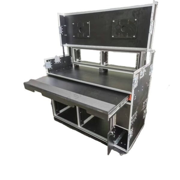 2X12U Mobile AV Broadcasting Streaming Recording Studio Workstation Case