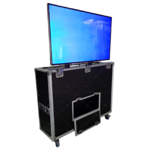 Motorized Universal Flight Case For Flat Panel Monitor LED LCD TV Dual 50" to 60"