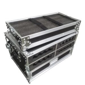 Wireless Mic Case for 4 Units & Handheld Storage+2U Drawer