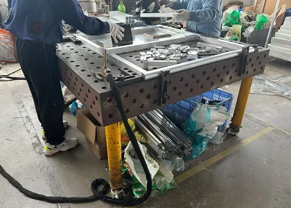Stage frame welding